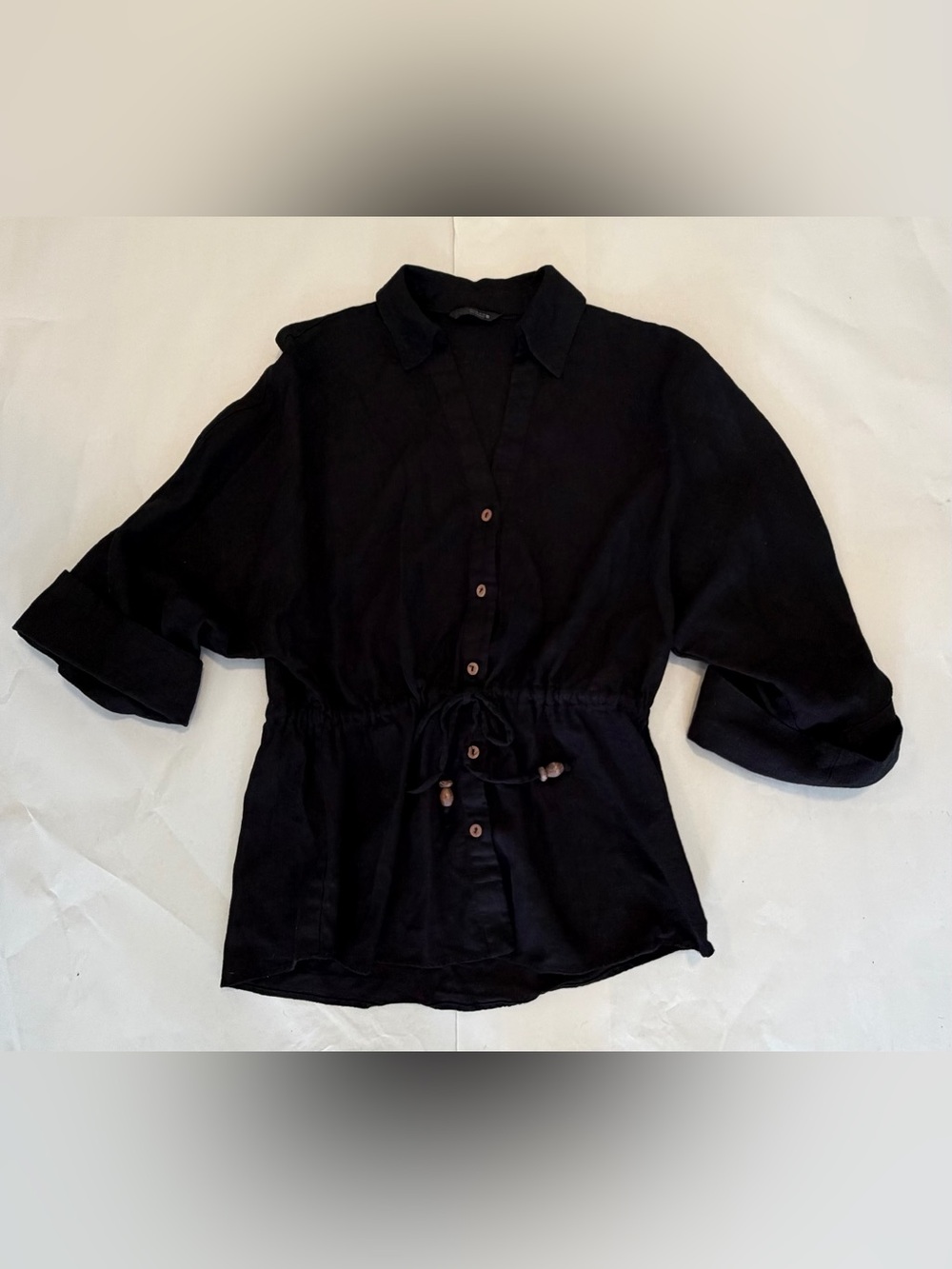 Zara Black Textured Knit Top